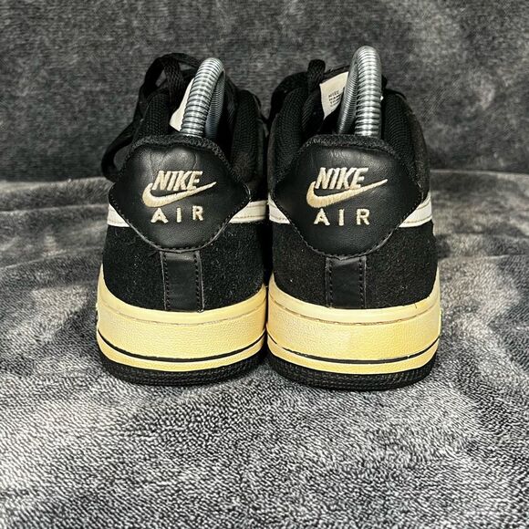NIKE Air Force 1 Sneaker Black Suede/white Vintage Look  Youth 5.5 - Picture 4 of 8
